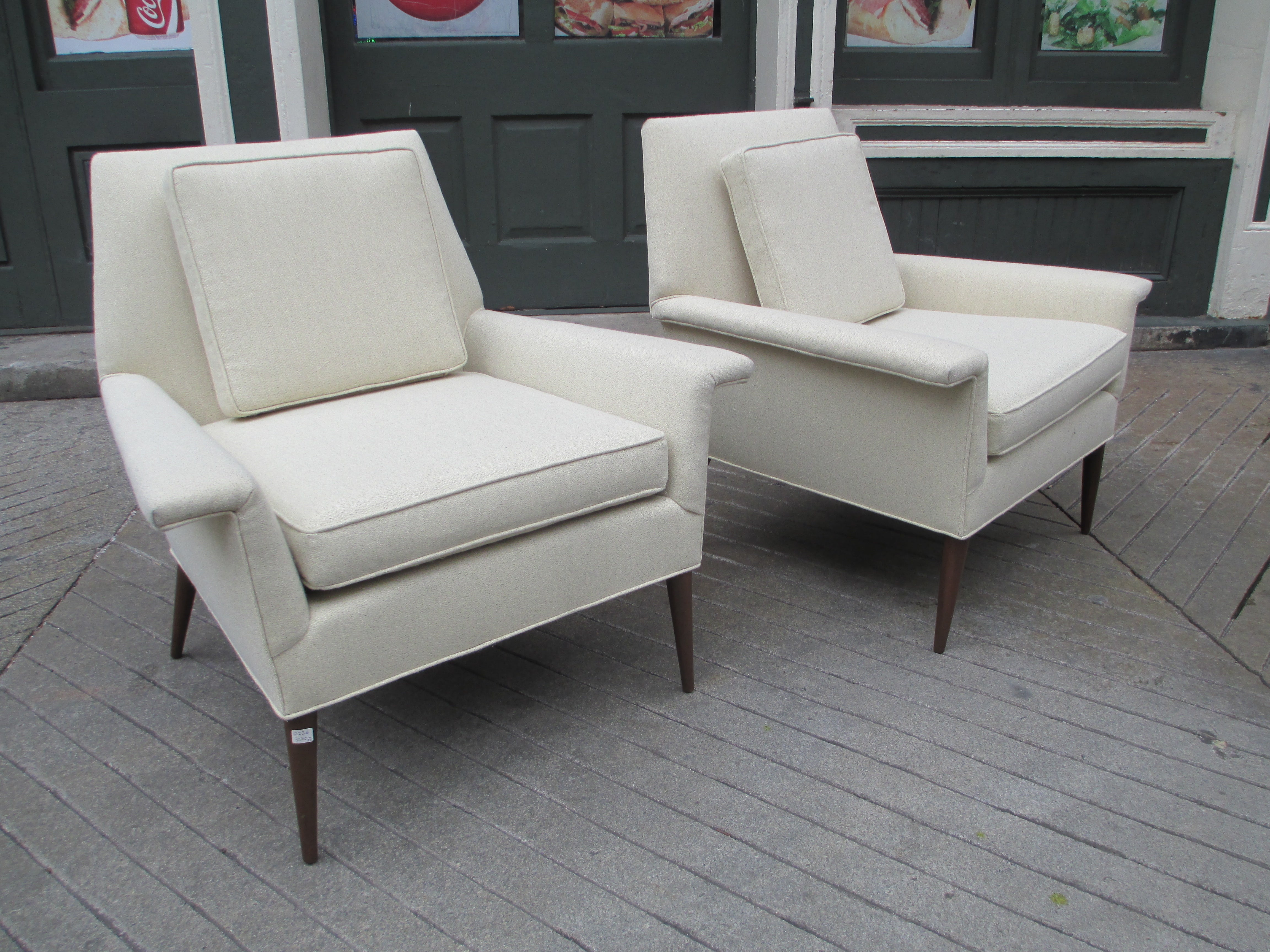 Pair Selig Upolstered Arm Chairs 